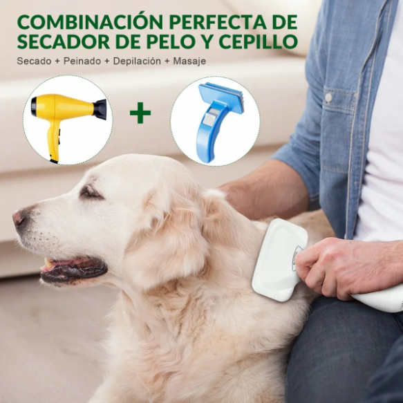 Cepillo/Secador de Pelo para Mascotas 2 en 1
